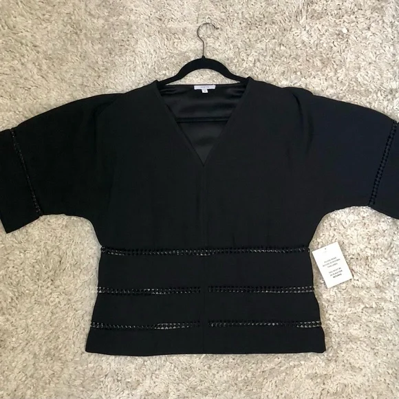 Stella & Dot Maette Hyde black 3/4 sleeve tunic - Picture 3 of 3